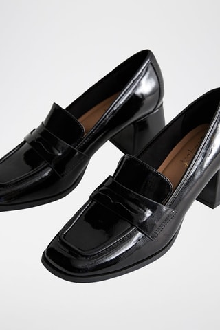 Mocassins de salto envernizados - Preto