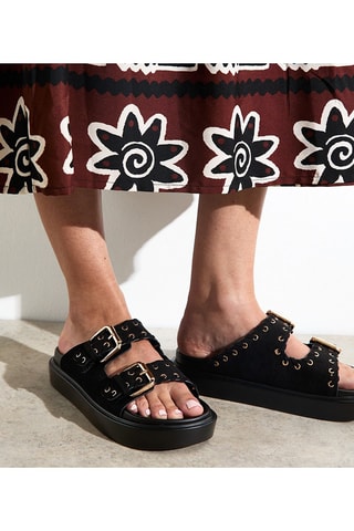 Mules com plataforma - Preto