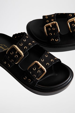 Mules com plataforma - Preto