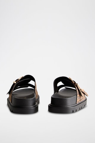 Mules com plataforma - Bege