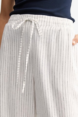 Pantalon wide legs en lin - Blanc cassé