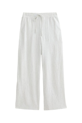 Pantalon wide legs en lin - Blanc cassé