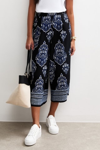 Pantalon wide legs 7/8 - Noir