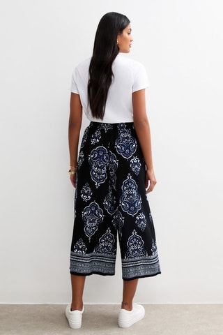 Pantalon wide legs 7/8 - Noir