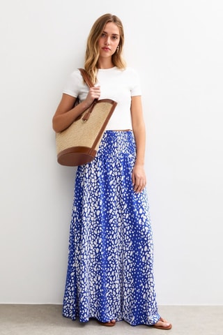 Pantalon palazzo taille haute - Bleu
