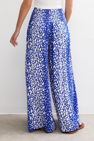 Pantalon palazzo taille haute - Bleu