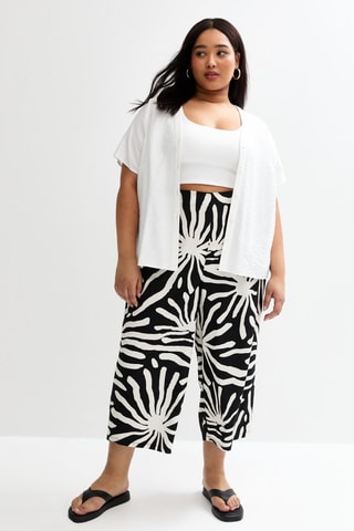 Pantalon relaxed 7/8 taille haute - Noir