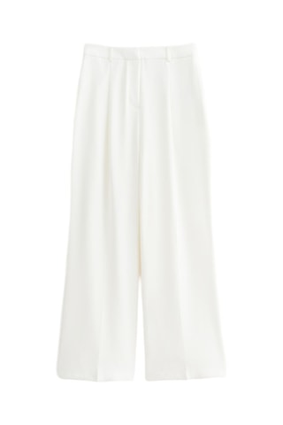 Pantalon wide legs taille haute - Blanc
