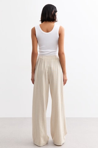 Pantalon wide legs - Ecru