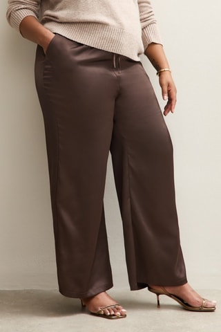 Pantalon wide legs - Marron