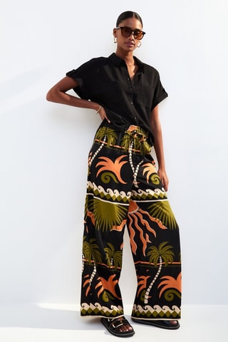 Pantalon wide legs - Noir
