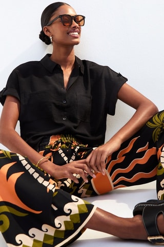 Pantalon wide legs - Noir