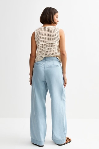 Jean wide legs taille haute - Bleu clair