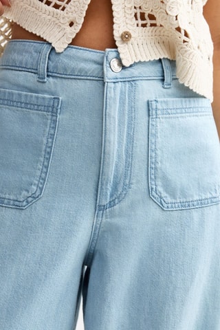 Jean wide legs taille haute - Bleu clair