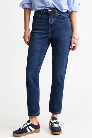 Jean droit taille haute - Bleu foncé