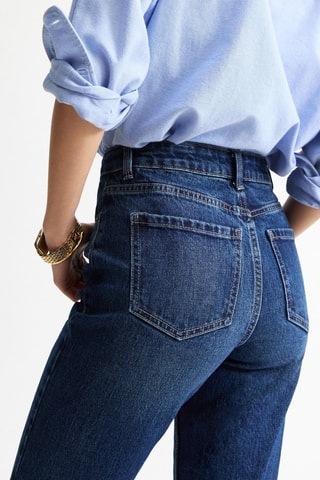 Jean droit taille haute - Bleu foncé