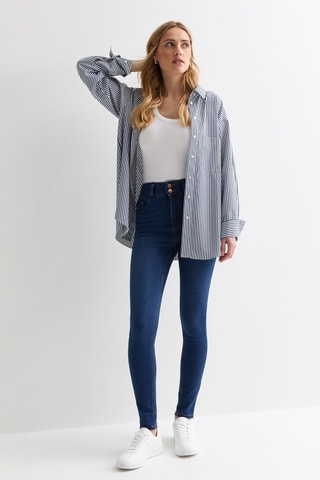 Jean taille haute - Bleu