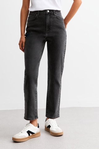 Jean droit taille haute - Noir