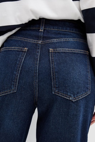 Jean wide legs taille haute - Bleu foncé
