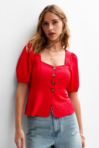 Chemisier slim - Rouge
