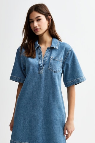 Vestido relaxed de ganga - Azul