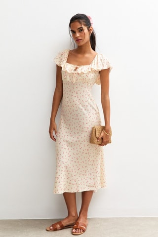Robe midi - Crème