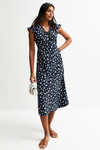 Vestido midi - Azul-marinho