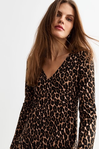 Vestido estilo patinadora - Castanho