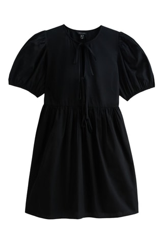Vestido com folhos - Preto