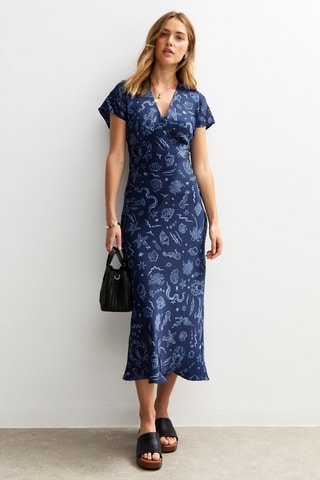 Robe midi - Bleu marine