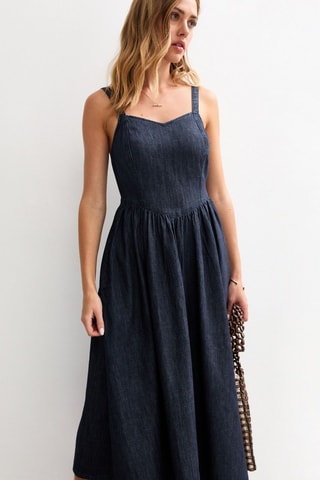 Vestido midi - Azul-escuro