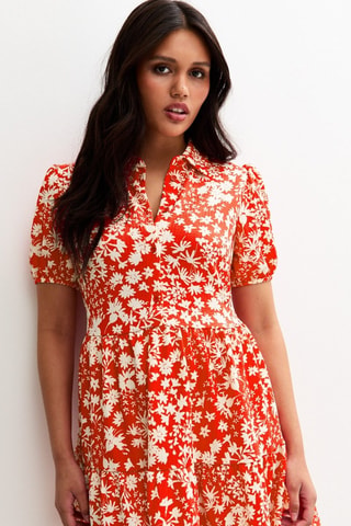 Vestido evasé - Naranja