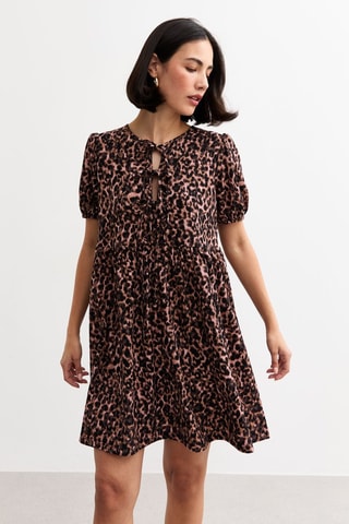 Vestido trapézio - Castanho