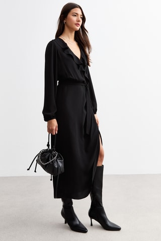 Vestido traçado - Preto