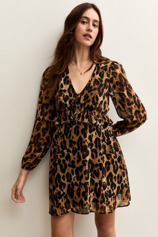 Vestido estilo patinadora - Castanho
