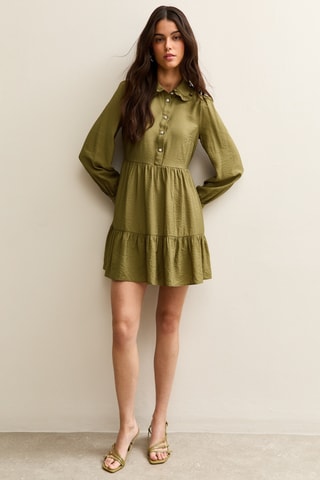Vestido estilo patinadora - Caqui