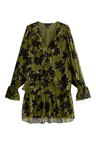 Vestido estilo patinadora - Castanho e verde
