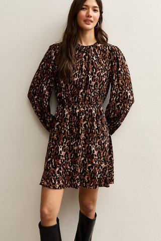 Vestido estilo patinadora - Castanho