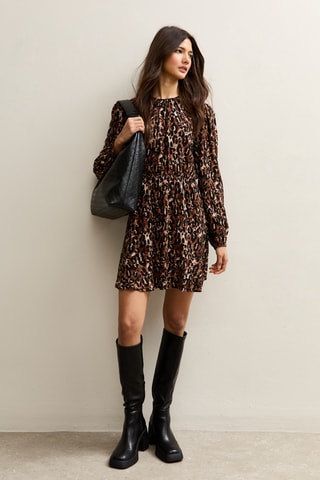Vestido estilo patinadora - Castanho