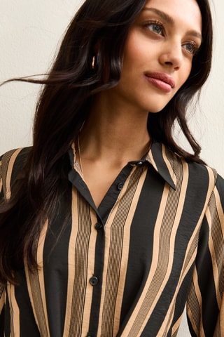 Vestido-camisa - Castanho