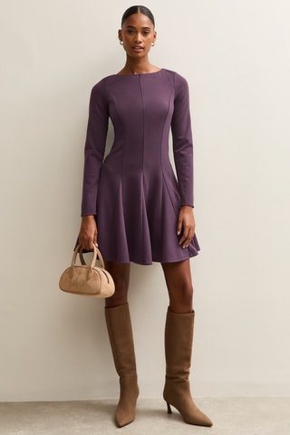 Vestido estilo patinadora - Bordô