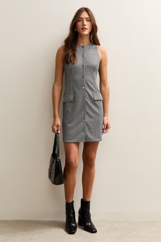 Vestido-camisa - Cinzento