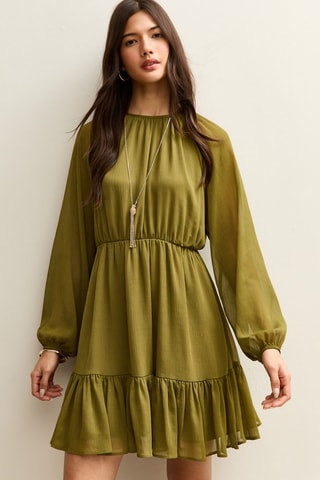 Vestido estilo patinadora - Caqui
