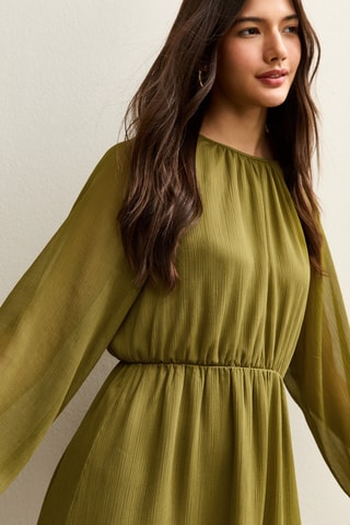 Vestido estilo patinadora - Caqui