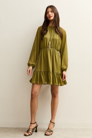 Vestido estilo patinadora - Caqui