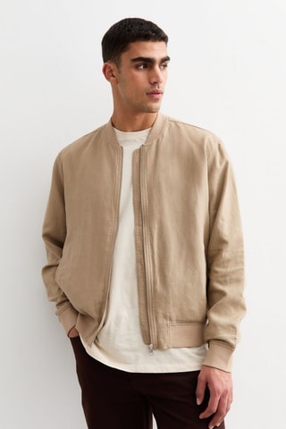 Bomber en lin - Beige