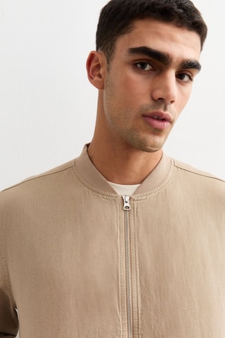 Bomber en lin - Beige
