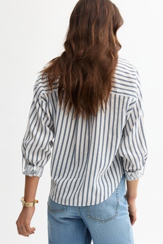 Chemisier relaxed - Bleu et blanc