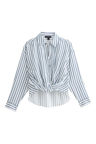Chemisier relaxed - Bleu et blanc