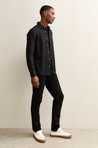 Chemise regular - Noir chiné
